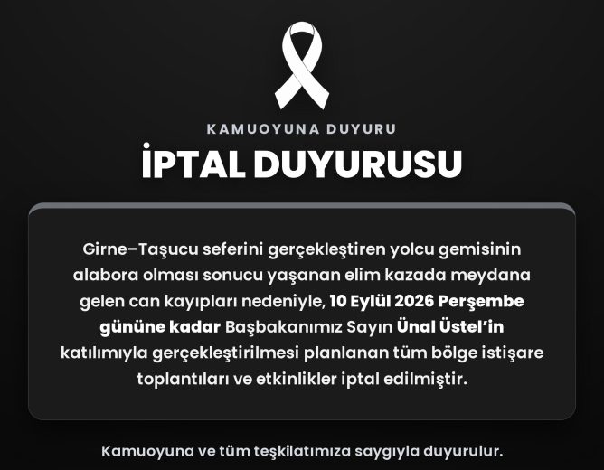 İPTAL DUYURUSU